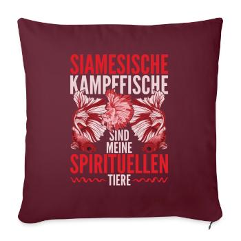 Tierliebhaber Lustiges Siamesischer Kampffisch - Sofakissenbezug 45 x 45 cm - Burgunderrot - Vorne