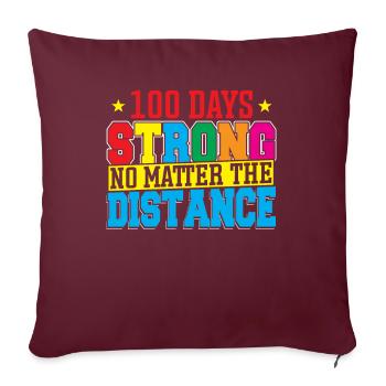 100 Tage stark 100 Tage Schule 100 Tage Schule - Sofakissenbezug 45 x 45 cm - Burgunderrot - Vorne