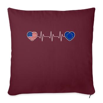 Union européenne - Housse de coussin décorative 45 x 45 cm - bordeaux - Devant