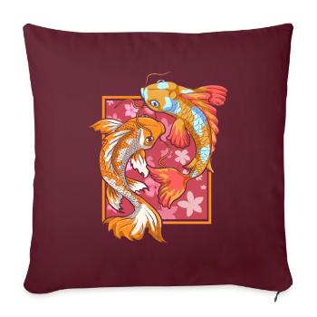Japon Nishikigoi Sakura Cadeau Fleur de Cerisier Koi - Housse de coussin décorative 45 x 45 cm - bordeaux - Devant