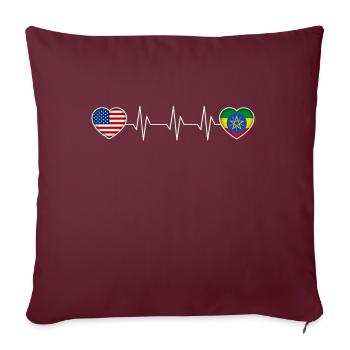 Éthiopie - Housse de coussin décorative 45 x 45 cm - bordeaux - Devant