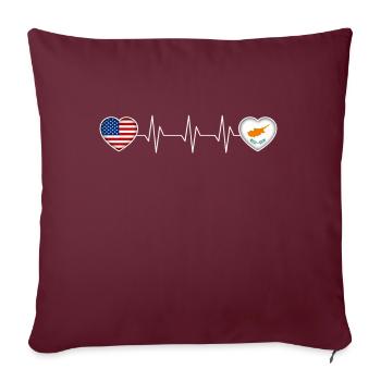 Chypre - Housse de coussin décorative 45 x 45 cm - bordeaux - Devant