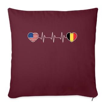 Belgien - Sofakissenbezug 45 x 45 cm - Burgunderrot - Vorne