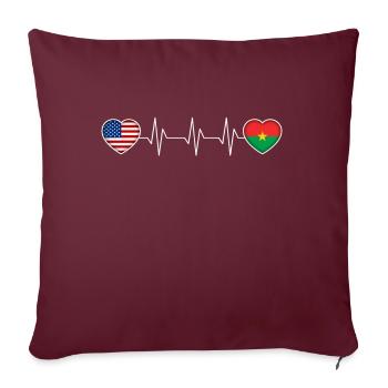 Burkina Faso - Housse de coussin décorative 45 x 45 cm - bordeaux - Devant