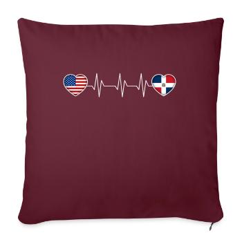 République dominicaine - Housse de coussin décorative 45 x 45 cm - bordeaux - Devant