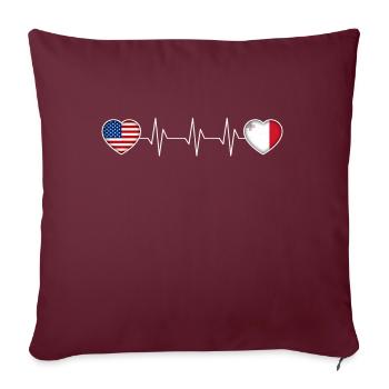 Malte - Housse de coussin décorative 45 x 45 cm - bordeaux - Devant
