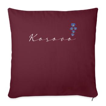 Kosovo (en anglais) - Housse de coussin décorative 45 x 45 cm - bordeaux - Devant
