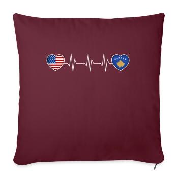 Kosovo (en anglais) - Housse de coussin décorative 45 x 45 cm - bordeaux - Devant