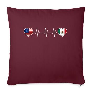 Mexique - Housse de coussin décorative 45 x 45 cm - bordeaux - Devant