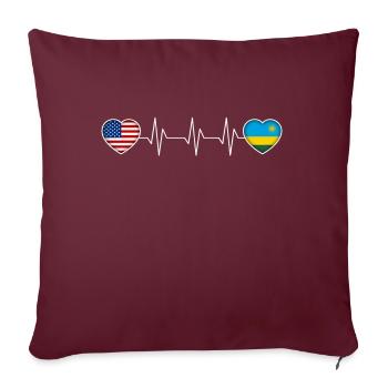 Ruanda - Sofakissenbezug 45 x 45 cm - Burgunderrot - Vorne