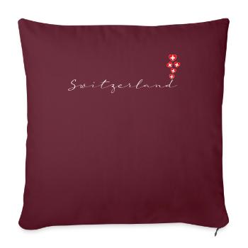 Suisse - Housse de coussin décorative 45 x 45 cm - bordeaux - Devant