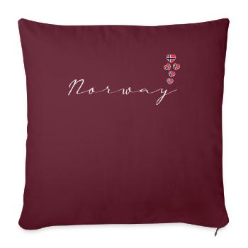 Norvège - Housse de coussin décorative 45 x 45 cm - bordeaux - Devant