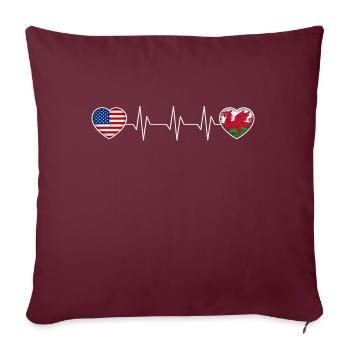 Pays de Galles - Housse de coussin décorative 45 x 45 cm - bordeaux - Devant