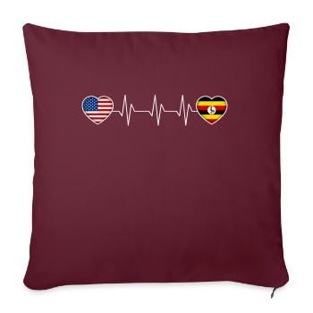 Ouganda - Housse de coussin décorative 45 x 45 cm - bordeaux - Devant