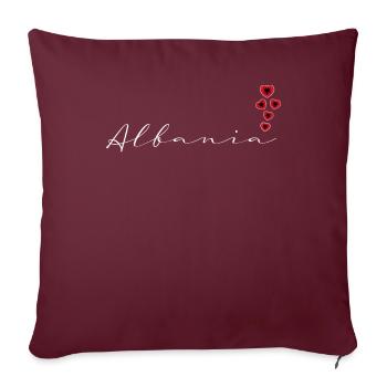 Albanie - Housse de coussin décorative 45 x 45 cm - bordeaux - Devant