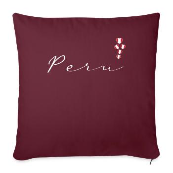 Pérou - Housse de coussin décorative 45 x 45 cm - bordeaux - Devant