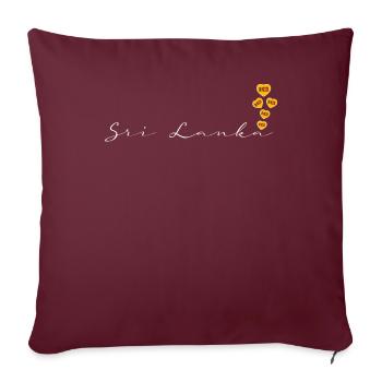 Sri Lanka - Housse de coussin décorative 45 x 45 cm - bordeaux - Devant