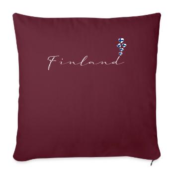 Finlande - Housse de coussin décorative 45 x 45 cm - bordeaux - Devant