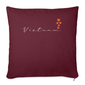 Vietnam - Housse de coussin décorative 45 x 45 cm - bordeaux - Devant