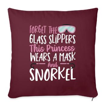 Oubliez les chaussons de verre Cette princesse - Housse de coussin décorative 45 x 45 cm - bordeaux - Devant