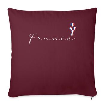 France - Housse de coussin décorative 45 x 45 cm - bordeaux - Devant