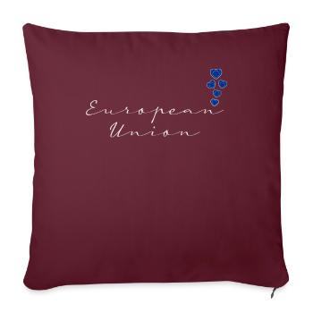 Union européenne - Housse de coussin décorative 45 x 45 cm - bordeaux - Devant