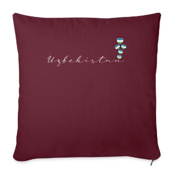 Ouzbékistan - Housse de coussin décorative 45 x 45 cm - bordeaux - Devant