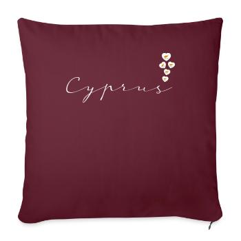 Chypre - Housse de coussin décorative 45 x 45 cm - bordeaux - Devant