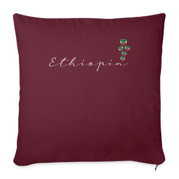 Éthiopie - Housse de coussin décorative 45 x 45 cm - bordeaux - Devant