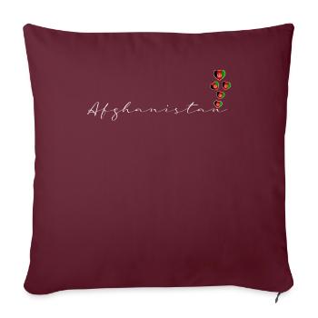 Afghanistan - Housse de coussin décorative 45 x 45 cm - bordeaux - Devant