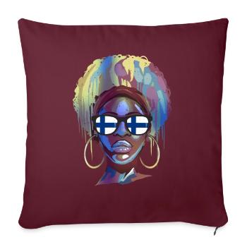 Finlande - Housse de coussin décorative 45 x 45 cm - bordeaux - Devant