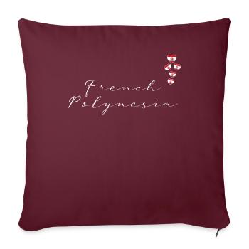 Polynésie française - Housse de coussin décorative 45 x 45 cm - bordeaux - Devant