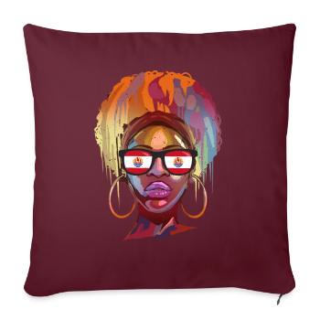 Polynésie française - Housse de coussin décorative 45 x 45 cm - bordeaux - Devant