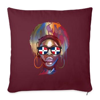 République dominicaine - Housse de coussin décorative 45 x 45 cm - bordeaux - Devant