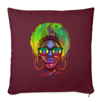 Éthiopie - Housse de coussin décorative 45 x 45 cm - bordeaux - Devant