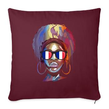 France - Housse de coussin décorative 45 x 45 cm - bordeaux - Devant