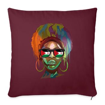 Sahara occidental - Housse de coussin décorative 45 x 45 cm - bordeaux - Devant