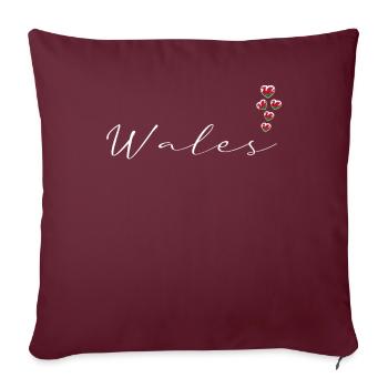 Pays de Galles - Housse de coussin décorative 45 x 45 cm - bordeaux - Devant