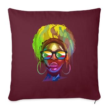 Comores - Housse de coussin décorative 45 x 45 cm - bordeaux - Devant