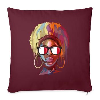 Malte - Housse de coussin décorative 45 x 45 cm - bordeaux - Devant