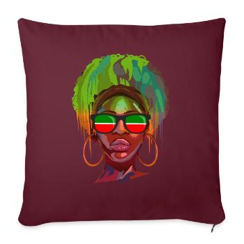 Tatarstan - Housse de coussin décorative 45 x 45 cm - bordeaux - Devant