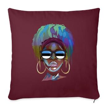 Estonie - Housse de coussin décorative 45 x 45 cm - bordeaux - Devant
