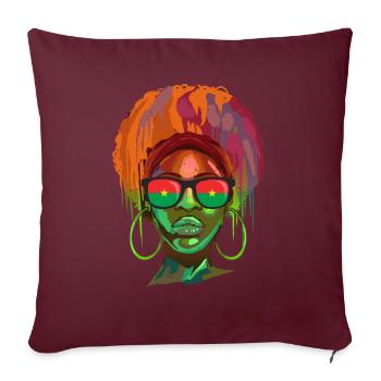 Burkina Faso - Housse de coussin décorative 45 x 45 cm - bordeaux - Devant