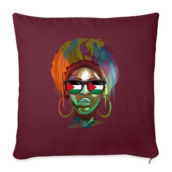 Palestine - Housse de coussin décorative 45 x 45 cm - bordeaux - Devant