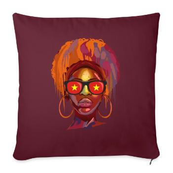 Vietnam - Housse de coussin décorative 45 x 45 cm - bordeaux - Devant