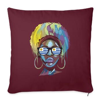 Uruguay - Housse de coussin décorative 45 x 45 cm - bordeaux - Devant