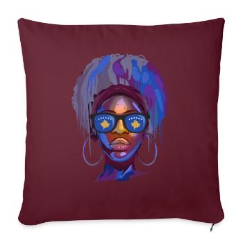 Kosovo (en anglais) - Housse de coussin décorative 45 x 45 cm - bordeaux - Devant