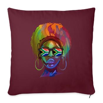 Südafrika - Sofakissenbezug 45 x 45 cm - Burgunderrot - Vorne