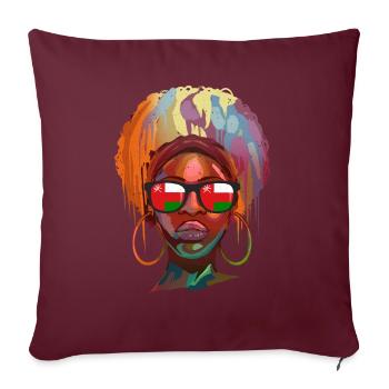 Oman - Housse de coussin décorative 45 x 45 cm - bordeaux - Devant