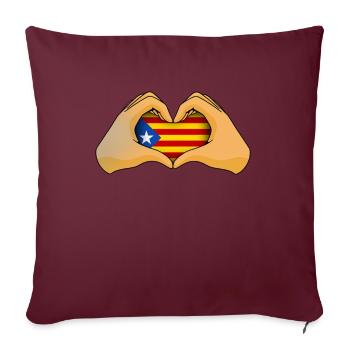 Catalogne - Housse de coussin décorative 45 x 45 cm - bordeaux - Devant